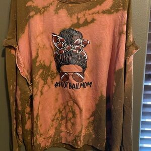 Hand designed women’s “football MOM” long sleeve sweatshirt size XXL